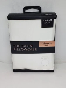 Kitsch Beauty The Satin Pillowcase IVORY Standard Size 26" x 19" Zip Closure - Picture 1 of 2