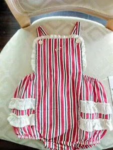 Ralph Lauren Infant Baby Girls Ruffle Stripe Outfit Size 6 Months New - Picture 1 of 3