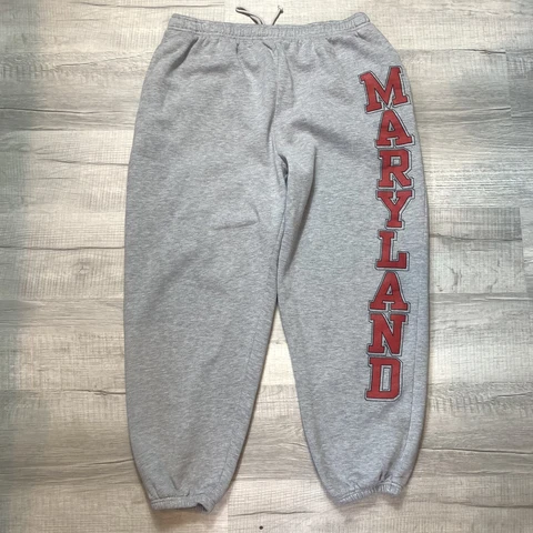 Vintage 90s Jansport Maryland Terrapins Gray Drawstring Sweatpants Size XXL Cover