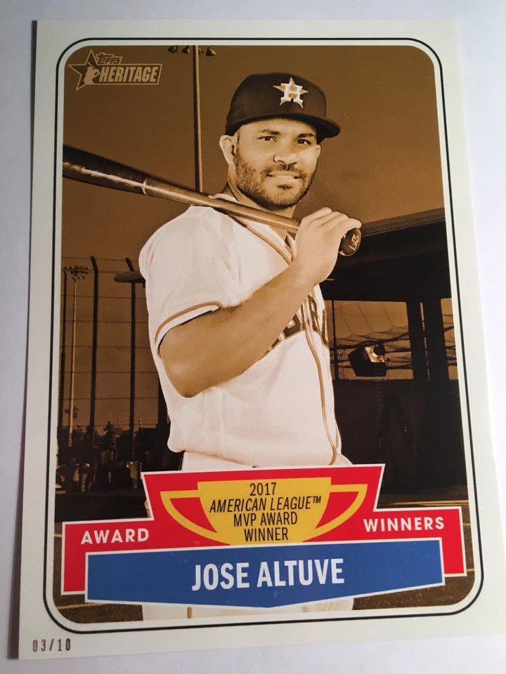 2018 Topps Heritage High 5x7 Jumbo Award Winners Jose Altuve Astros AW1 03/10 - Image 1 of 1