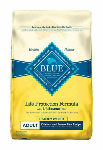 Blue Buffalo 596032 Healthy Weight Chicken and Brown Rice Adult Dog Food - 30lbs.