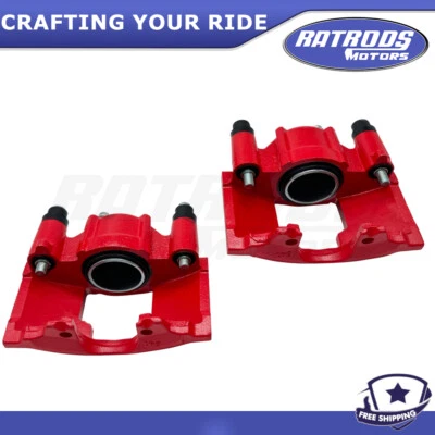 2Pcs Front Red Brake Caliper For Chevy C1500 C2500 Express Tahoe GMC Savana 1500 - Image 1 of 4