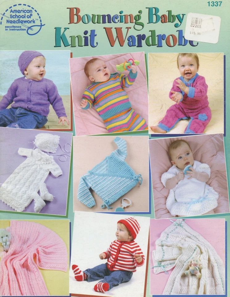 American School of Needlework Pattern Book 1337 Bouncing Baby Knit Wardrobe - Image 1 of 2