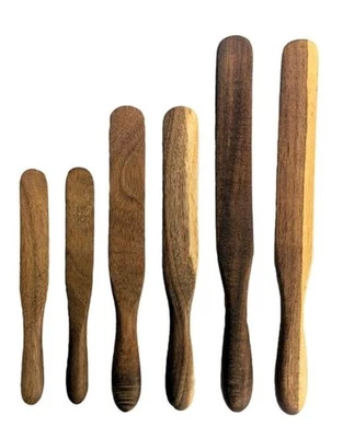 Mad Hungry® 6-PIECE ACADIA WOOD SKINNY SPURTLE SET - 2 each 7" 8.5" 10.5"