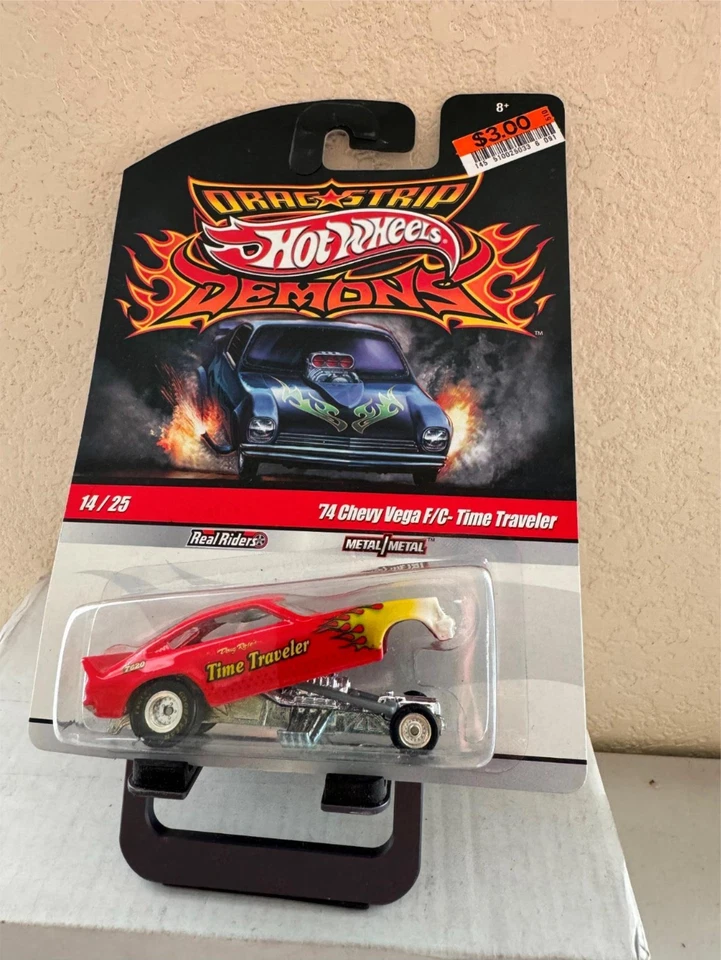 Hot Wheels Drag Strip Demons 74 Chevy Vega F/C - Time Traveler Real Riders C61 - Image 1 of 1