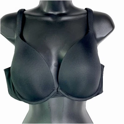 Sujetador Cacique 40D Boost Plunge negro liso acolchado con aros cierre trasero Foto 1 de 4