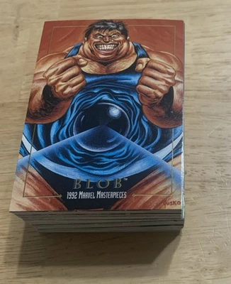 Juego de cartas base completo de obras maestras de Marvel # 1-100 - 1992 - casi nuevo Foto 1 de 2