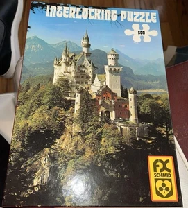 VTG F.X. Schmid  "Castle Neuschwanstein" 500 Piece Jigsaw Puzzle COMPLETE German - Picture 1 of 7