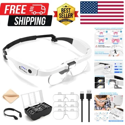 Magnifying Glass with Light, 1.5X-5.0X Magnifying Glasses, Rechargeable Magni... - Image 1 of 4