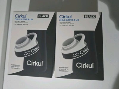 CIRKUL Chill Sleeve & Comfort-Grip Lid for 22 oz Black Lot Of 2