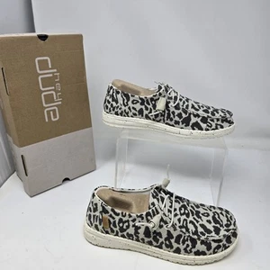 Hey Dude Womens Size 7 Wendy Woven Cheetah Shoes Gray *Tried On* - Picture 1 of 14