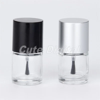 1/5Pcs 10ML Clear Glass Empty Nail Polish Bottle Container With Brush Portable - Image 1 of 4