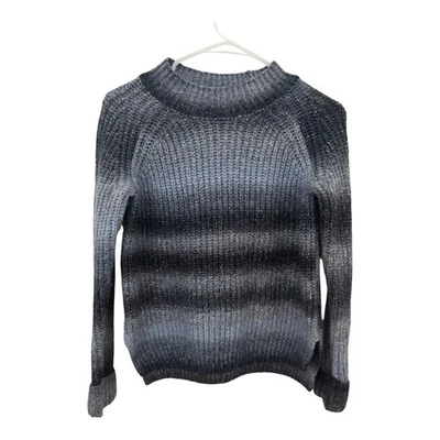 Suéter Manga Larga Niña Juvenil Antiguo Azul Marino y Gris Ombre Rayas Talla L Foto 1 de 4