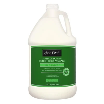 Loción de masaje Bon Vital' Organica, 1 galón, ligera, sin perfume, orgánica Foto 1 de 4