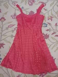 Gorgeous JACQUES VERT Coral Pink Polka Dot Midi 100% Silk Dress - Wedding - 20 - Picture 1 of 12