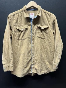 Levis Strauss Corduroy Pearl Snap Shirt Brown Western Mens XL - Picture 1 of 6