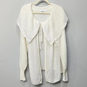 Fairycore Prairie Vintage Mohair Mischung Cardigan Pullover großer Peter Pan Kragen - Bild 1 von 7