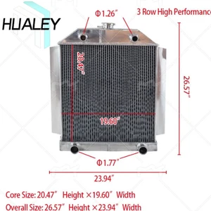 ALUMINUM RADIATOR For Ford Car Flathead V8 Engine MT 1949-1953 50 52 NEW - Bild 1 von 4
