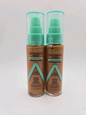 Lot of 2 Almay Clear Complexion Makeup Liquid Foundation #800 Caramel - Image 1 of 3