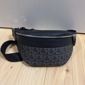 Salvatore Ferragamo Waist Bag Black Grey Black PVC Leather - Picture 1 of 7