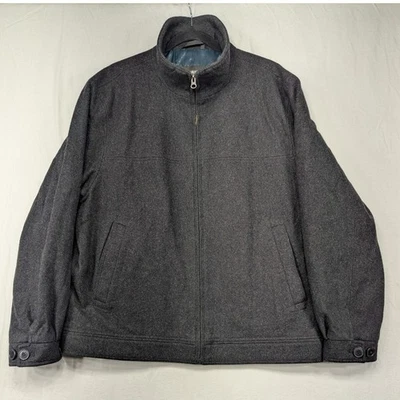 Abrigo Chaqueta Para Hombre Murano Gris Mezcla Lana Cremallera Completa Cuello Simulado XL Extra Grande Foto 1 de 4