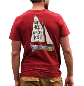 Saltrock Mens Lost Ships T-Shirt Red - Picture 1 of 7