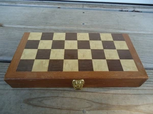 VTG Wooden Chess Set Portable Board Game Folding Storage Box Complete Taiwan - Picture 1 of 13