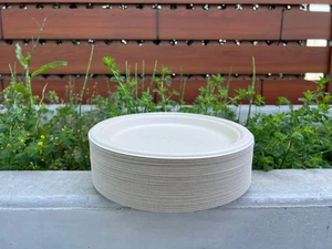 100% Compostable Plates Large (9 inch) - Picture 1 of 2