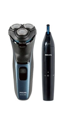 PHILIPS(PHILIPS DOMESTIC APPLIANCES GERMANY GMBH) PHILIPS Rotationsrasierer S3133/57 Nasen- und Ohrhaartrimmer NT1650 im Set