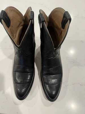 Tecovas Botas Piel de Lagarto 9 B Mujer’s Nash Negro Botas de Vaquero Hechas a Mano México Usadas en Excelente Condición Foto 1 de 4