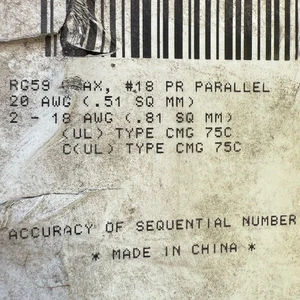 Belden RG59 Siamese Coaxial Cable 18/2 20AWG Black CCTV & Security Systems 548ft - Picture 1 of 6