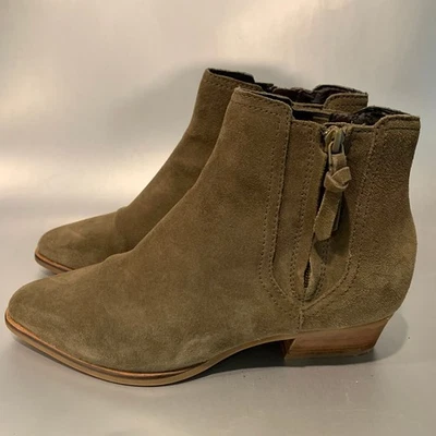 Cole Haan Hadlyn ботильоны женщин 9C блок каблук стороны молнии коричневый замши - Изображение 1 из 4