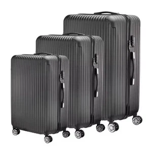 SET 3 VALIGIE TROLLEY Rigide ABS con Ruote 360° Chiusura Blocco TSA Viaggio Nero - Foto 1 di 8