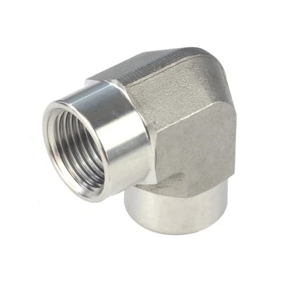 1/2" NPT Female 90 Degree Elbow Stainless Steel 304 Forged Pipe Fitting - Image 1 of 4