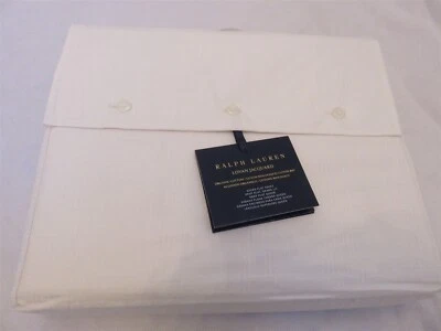 Ralph Lauren Lovan Jacquard Glen Plaid Queen Sábana Plana Pergamino Blanco $215 Foto 1 de 4