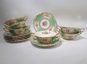 Luxe Spode Copelands China Y589 Spode período 1790-1820 6 tazas sopa crema platillos - Imagen 1 de 7