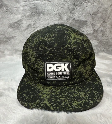 DGK Skateboarding Hat Cap 5 Panel Black Paint Splatter Strap Back Kayo - image 1 of 4