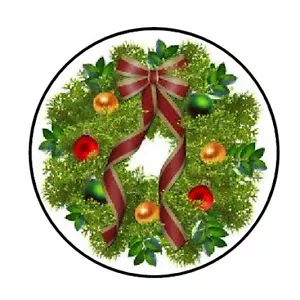 48 PEGATINAS DE ETIQUETAS DE 1 SOBRE CORONA DE NAVIDAD 1,2" REDONDAS - Imagen 1 de 1