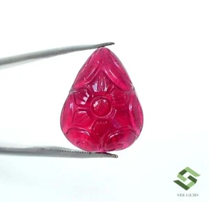 15x12 mm Natural Ruby Handmade Carving 13.24 Cts Loose Gemstone - Picture 1 of 9