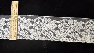 Vintage/Antique, Ecru, Cotton Leavers Lace, 3 Yards - Picture 1 of 2