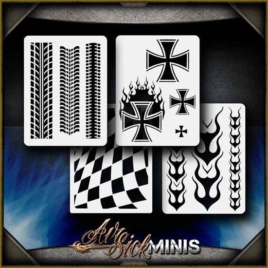 AIRSICK STENCILS Mini Speedway Set Airbrush Stencil Template Airsick