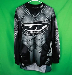 Vintage~JT Racing Paintball Jersey~Black / Grey Armor Plate~Mesh Shirt~Mens XL - Picture 1 of 10