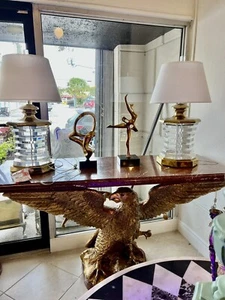 Antique Gilded Bronze Federal American Eagle Console Table Marble Top New York - Picture 1 of 23