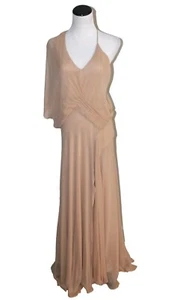 Abito donna Haute Hippie uno spalline lungo maxi opaco medio 8-10 $945,00 nuovo con etichette - Foto 1 di 10