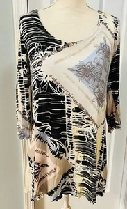 Miraclesuit Miraclebody Flowy Tunic Blouse Shirt w/ Built-in Tank Top Slimming M - Picture 1 of 11