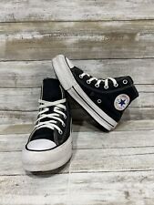 Converse CT All Star Youth Platform Black Canvas High Top Shoes Sz 13