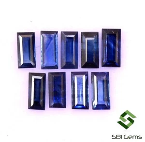 1.40 CTS Natural Blue Sapphire Baguette Cut 4.50x2 mm Lot 09 Pcs Loose Gemstones - Picture 1 of 5