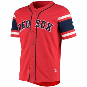 red sox button up jersey