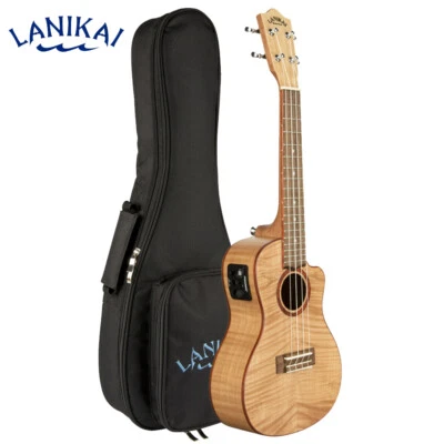 Lanikai FM-CEC Flame Maple Concert Acoustic Electric Ukulele with Fishman Pickup - Image 1 of 4