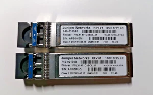 2x JUNIPER - 740-031981 - JUNIPER NETWORKS 10GE-SFP+LR TRANCEIVER - Zdjęcie 1 z 2